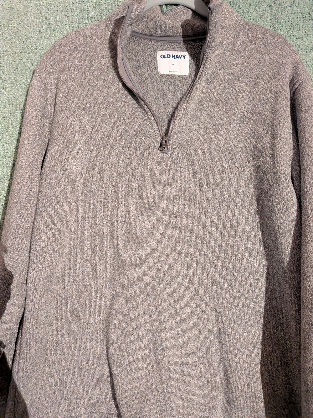 Old Navy Men's Heathered Gray Half-Zip Sweater
